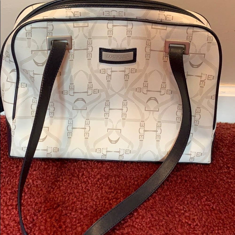 White and black Louvier bag